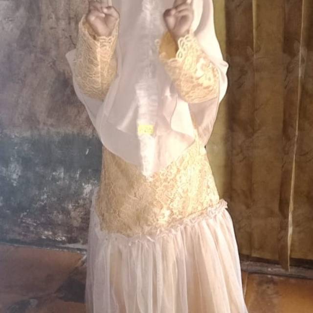 Baju Gamis anak LaBella bagus bahan brukat Tutu Mewah