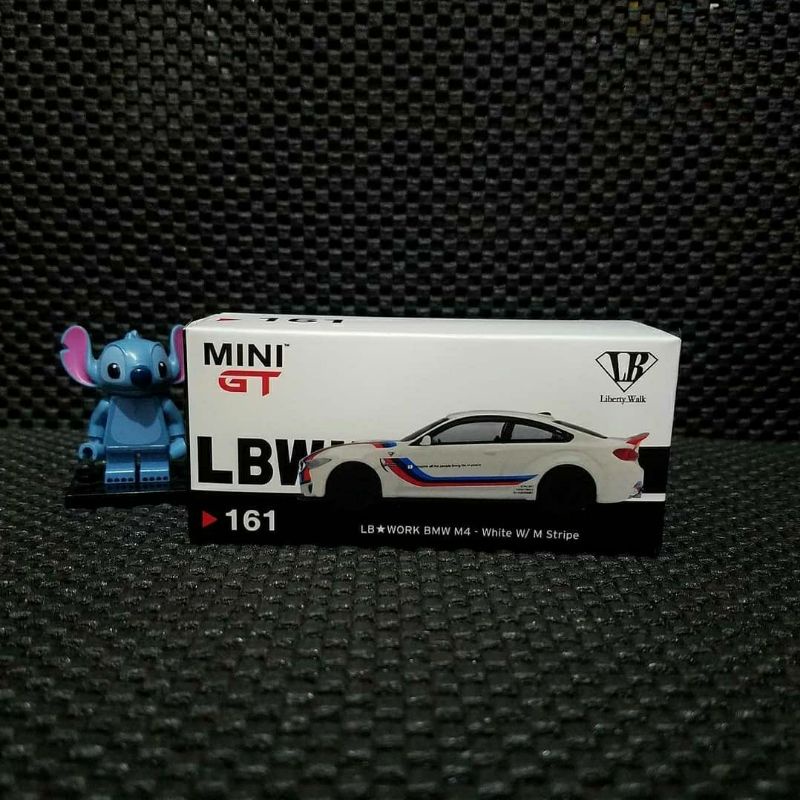 Mini GT MiniGT LB Work BMW M4 White With M Stripe Putih Liberty Walk