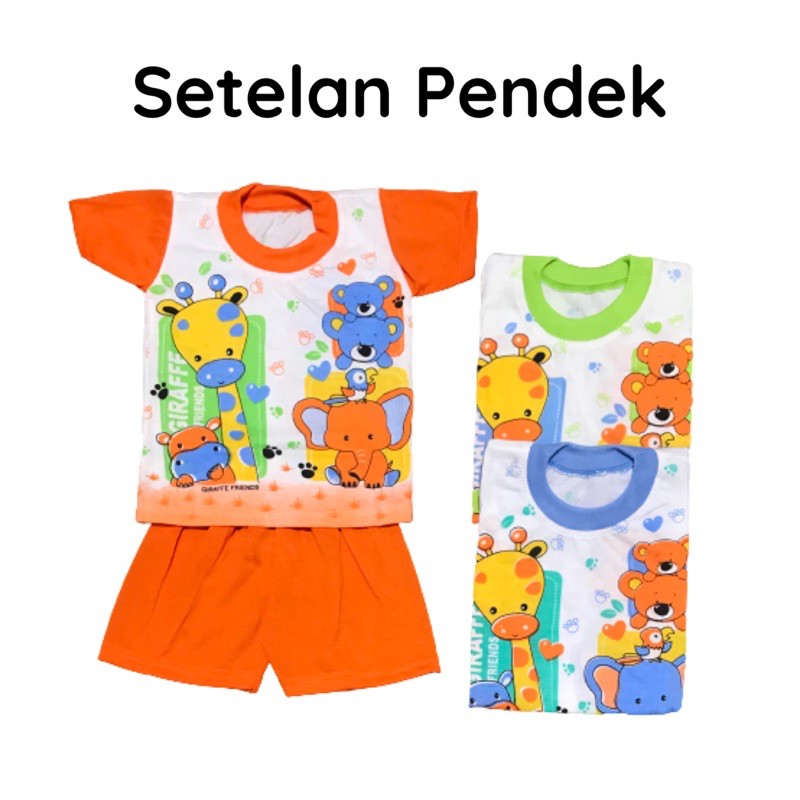 Setelan Baju Bayi Motif Lengan Pendek / Lengan Panjang