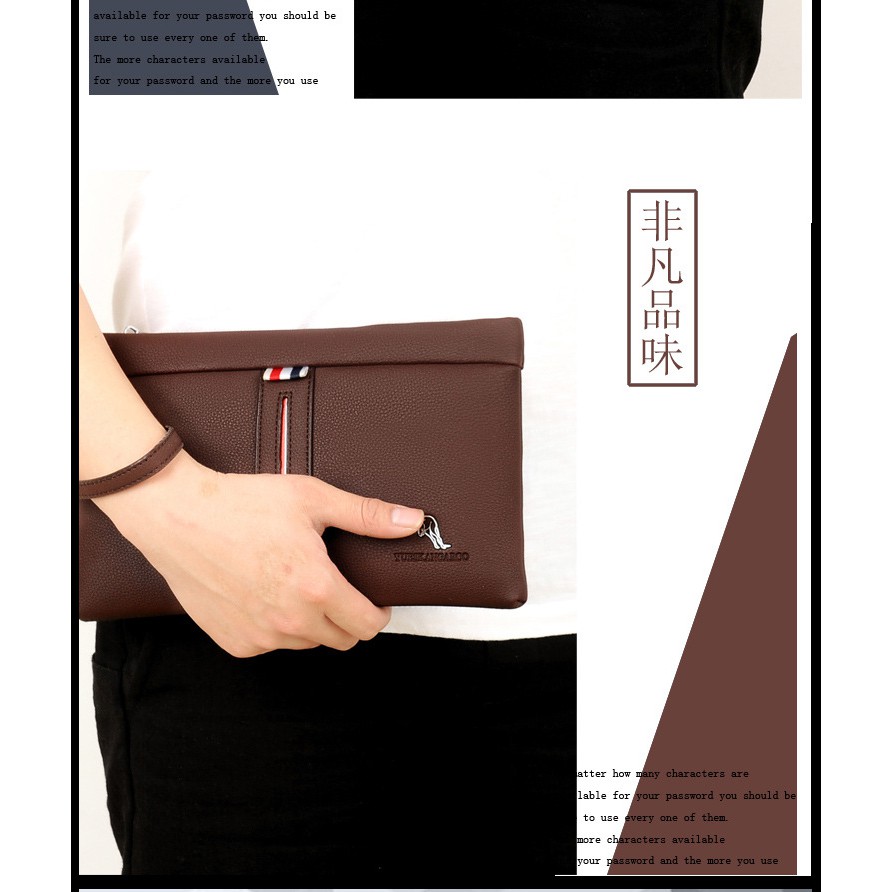 [ORIGINAL] Yueskangaroo Tas Tangan Clutch Kulit Pria Import Tab 8 Inch Men's Handbag Soft Leather