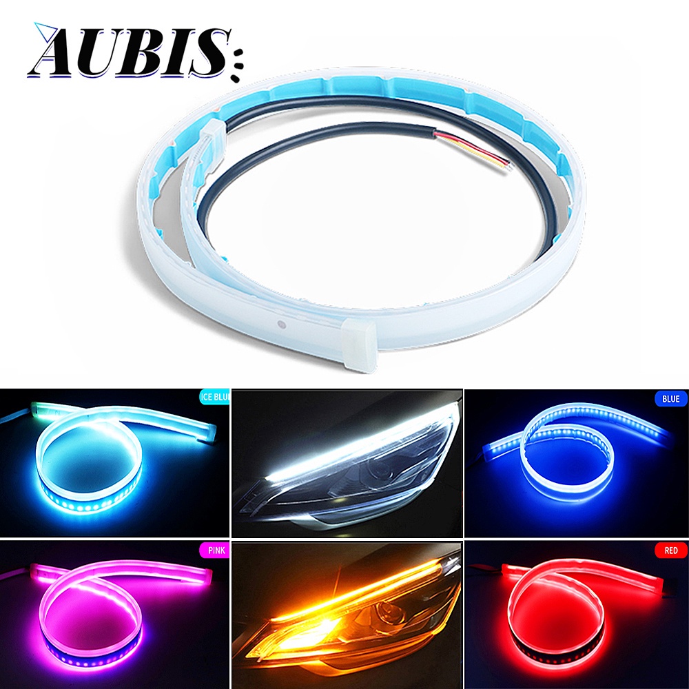 2pcs Lampu LED Strip Mobil Ultra-Tipis Dekorasi Sein Untuk Auto DRL Lampu Mengalir Air Menjalankan Panduan Cahaya Tahan Air12