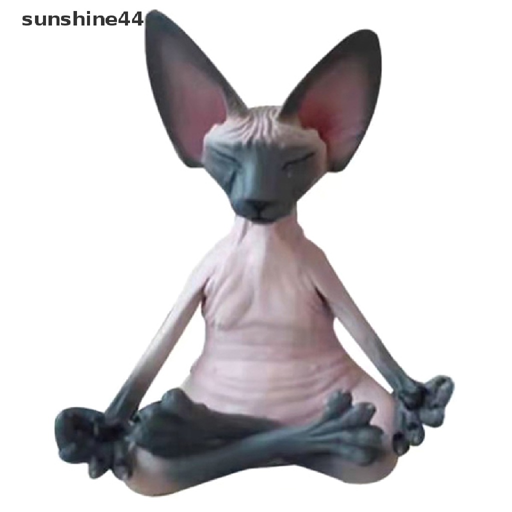 Sunshine Miniatur Kucing Meditasi Ukuran 13CM Untuk Dekorasi Meja