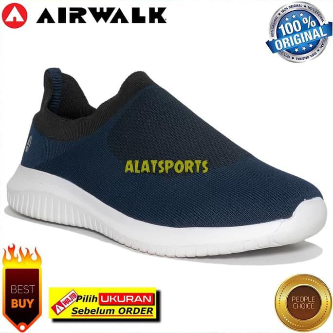 ☻ BARU SEPATU PRIA CASUAL☻ SEPATU SNEAKER PRIA AIRWALK LANDEN AIW19CM0228N NAVY ORIGINAL - 39