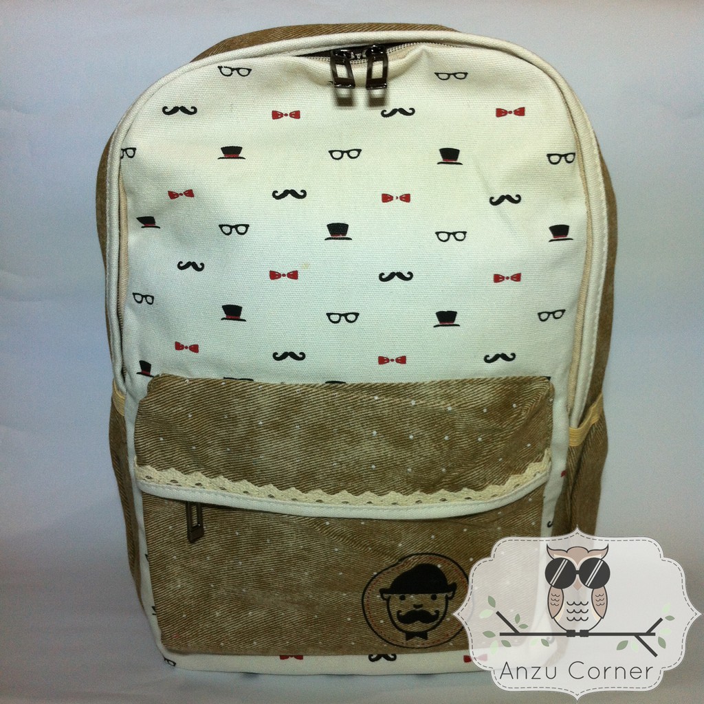 Tas Ransel/Backpack Naughty French Mustache