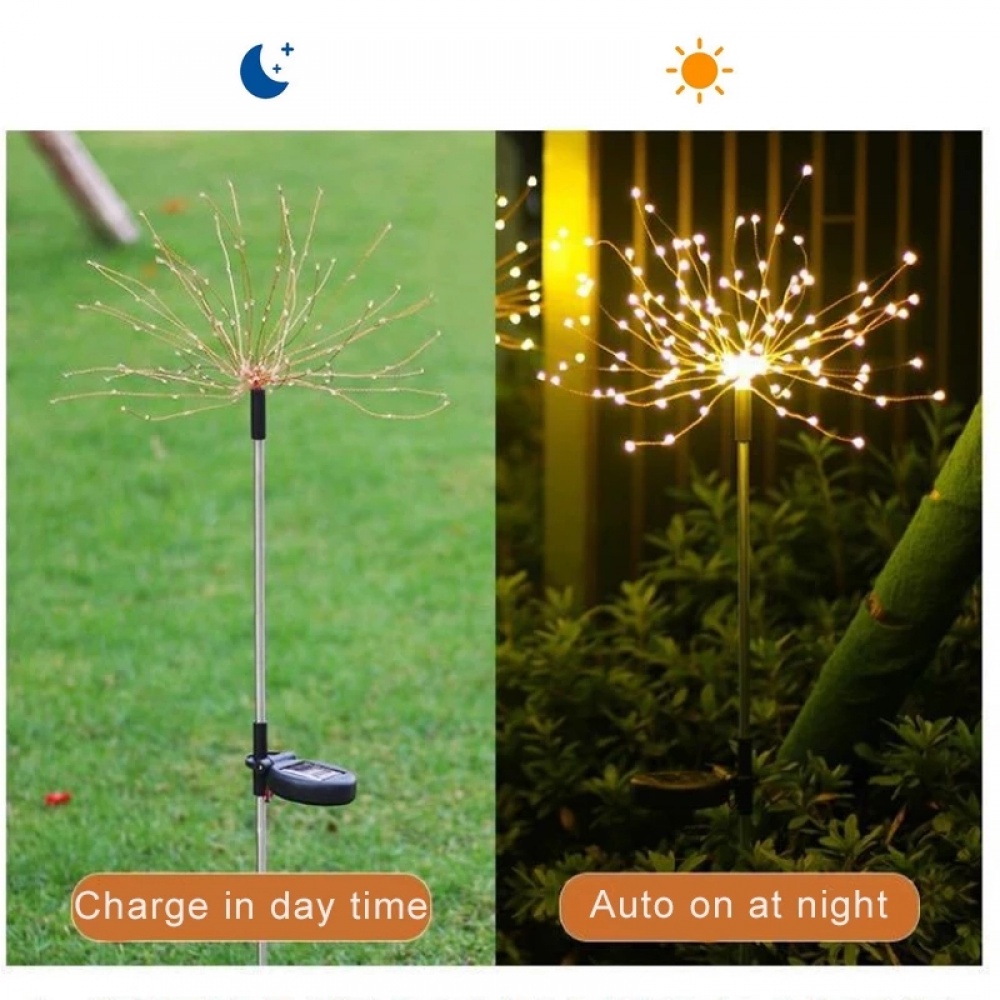 150/180 LED Lampu Solar lampu Natal Fireworks Lights String Warm Light Outdoor Solar Garden Decorative Lights / Waterproof