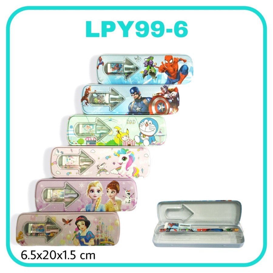 

SJS Kotak Pensil Kaleng 1 Susun Set/Tin Pencil Case Box/Paket Sekolah