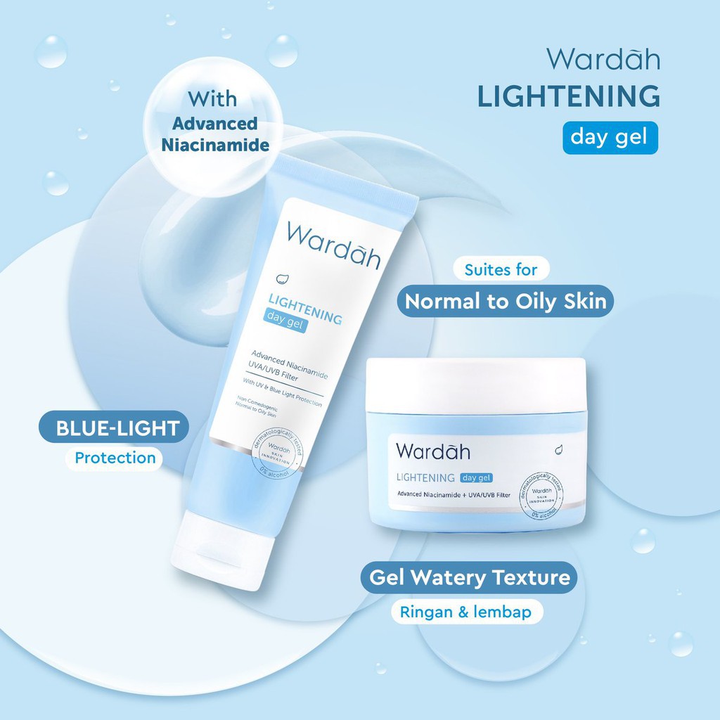 WARDAH LIGHTENING DAY CREAM / NIGHT CREAM / DAY GEL 20ML &amp; 30GR