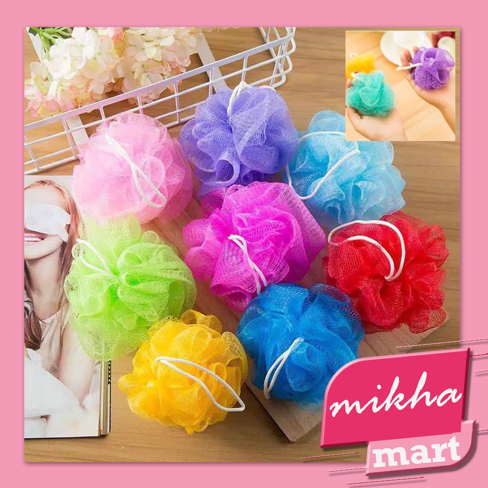 SPONS MANDI JARING / SHOWER NET / JARING Mandi WARNA / BATH PUFF - MKM