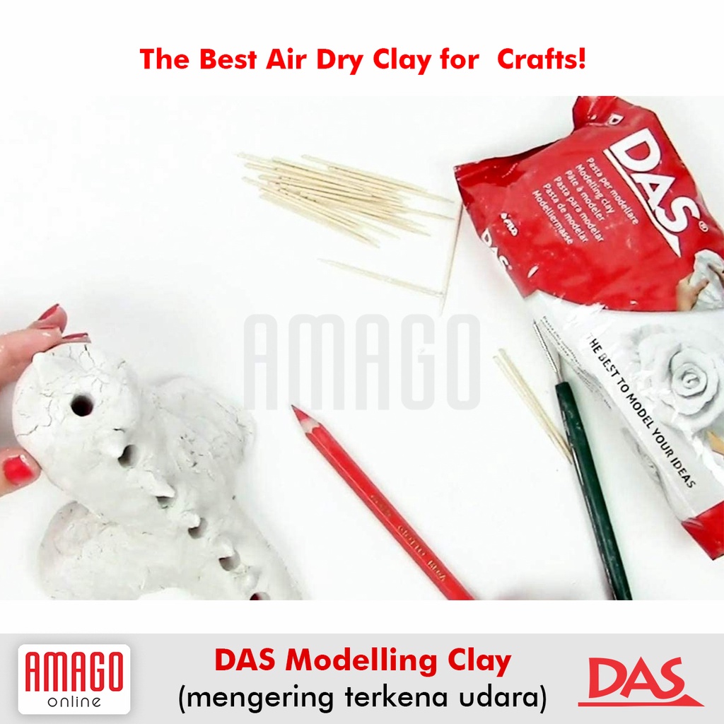 Das Modelling Clay kecil White Putih Tanah Liat Kerajinan Tangan Untuk Prakarya Tanpa Oven Best Air Dry Clay250 gram - 348400