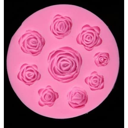 3D Silicon Mold Fondant Cake Decoration - 9 Size Rose Flower