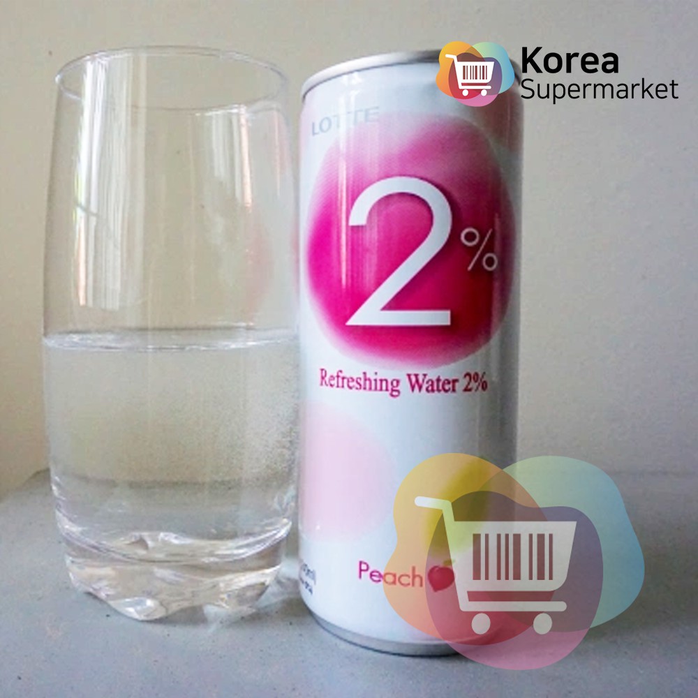 Lotte Refreshing Water 2% Peach 240ml/Minuman segar Rasa Buah Peach Asli Korea