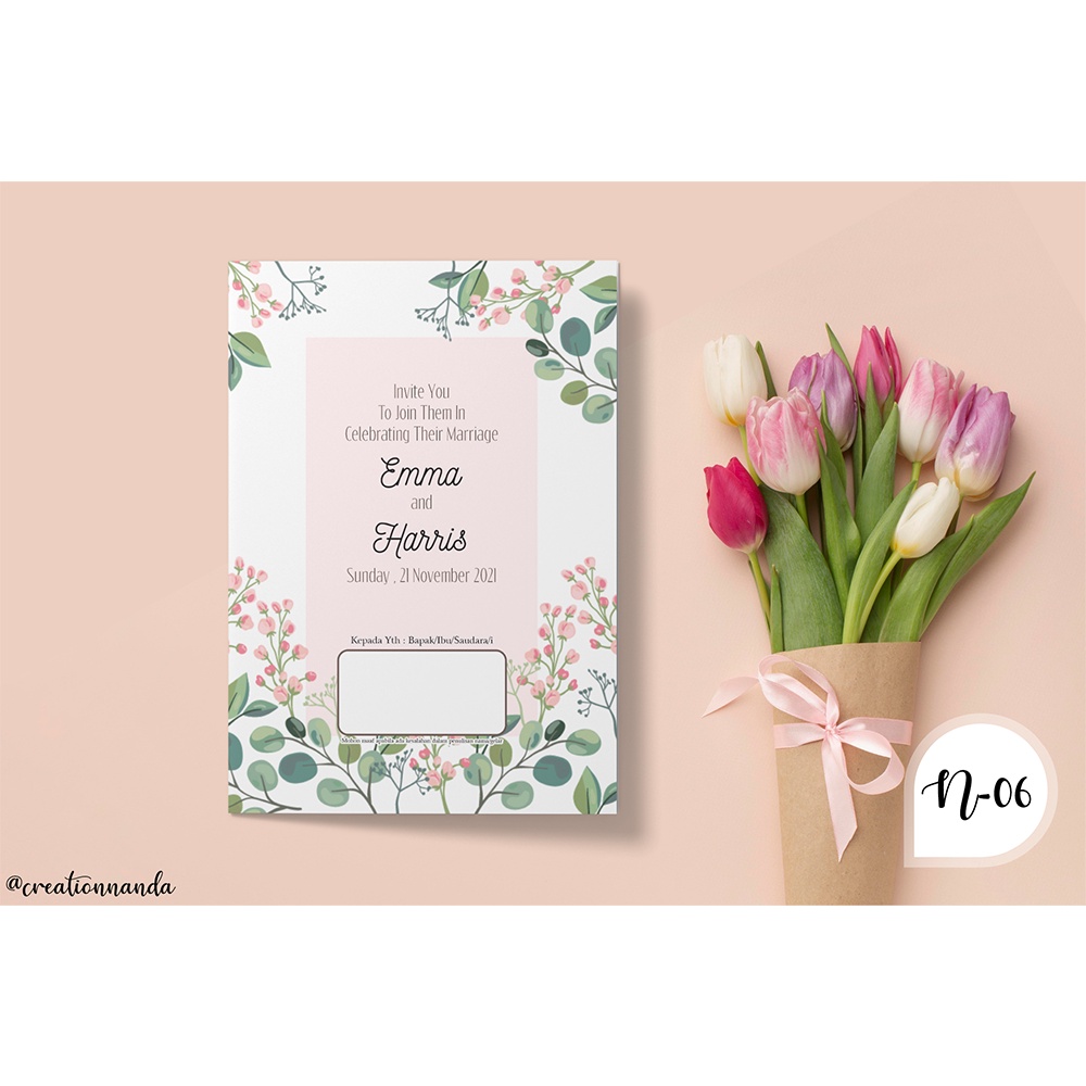 Undangan Cantik N-06 + Thanks Card