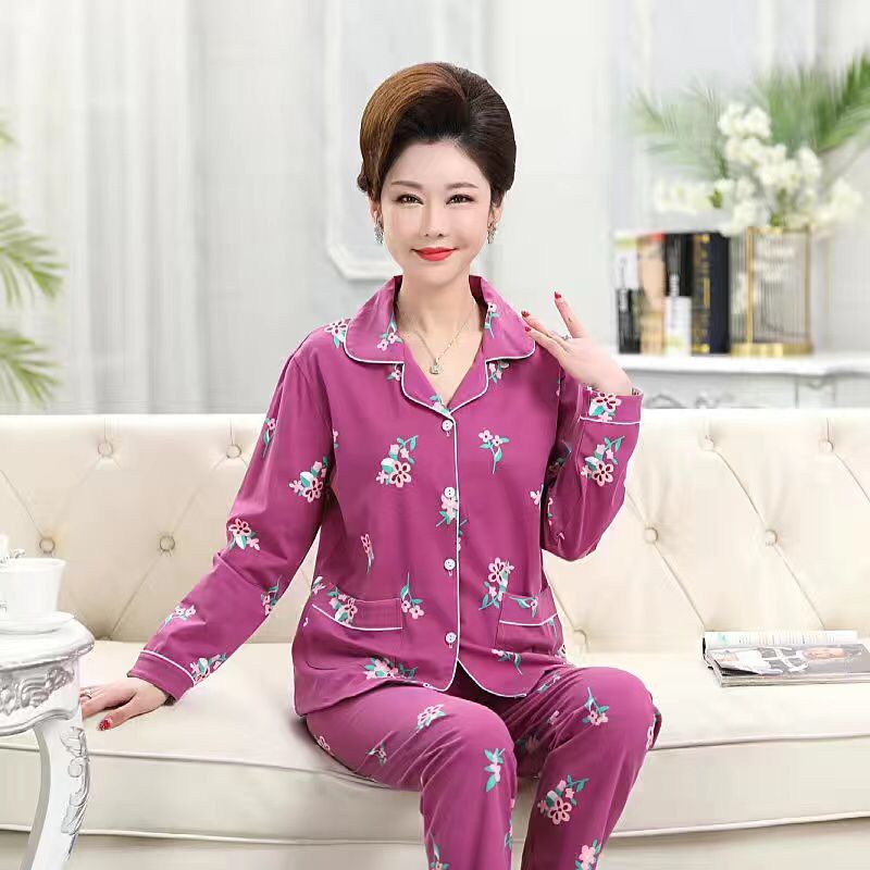 Baju tidur piyama pp bahan spandek premium motif kembang daun