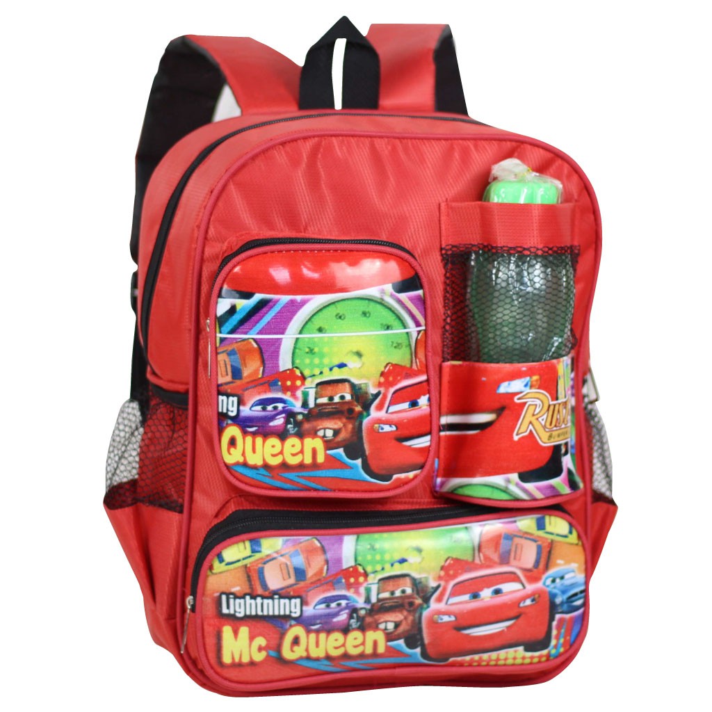 Ransel Anak Sd Bonus Botol Minum Karakter Cars Tas Bagus Tas Kids Merah Keren Kuat