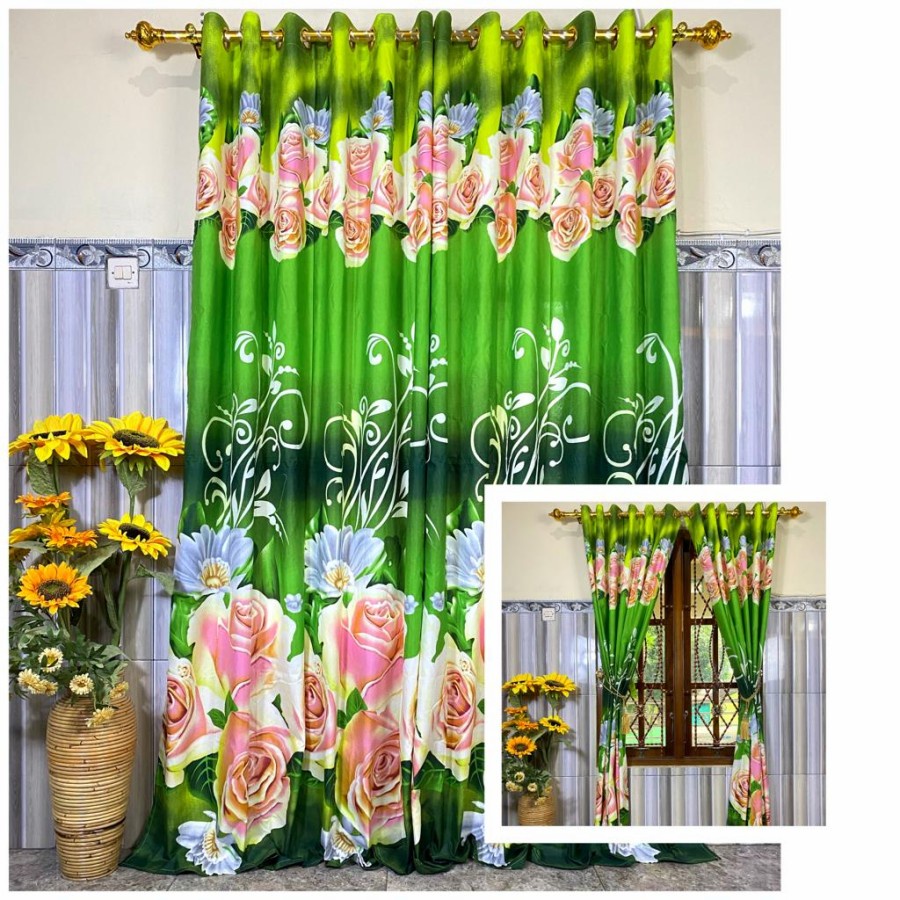 GORDEN SMOKRING 12 LUBANG UKURAN 115X220 CM / gorden pintu dan jendela