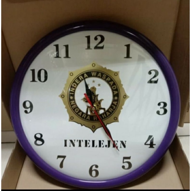 jam dinding logo INTEL, jam dinding intelejen polri