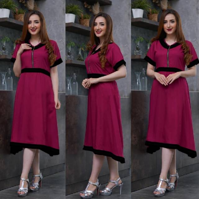 Ashanti midi dress pakaian wanita fashion kekinian