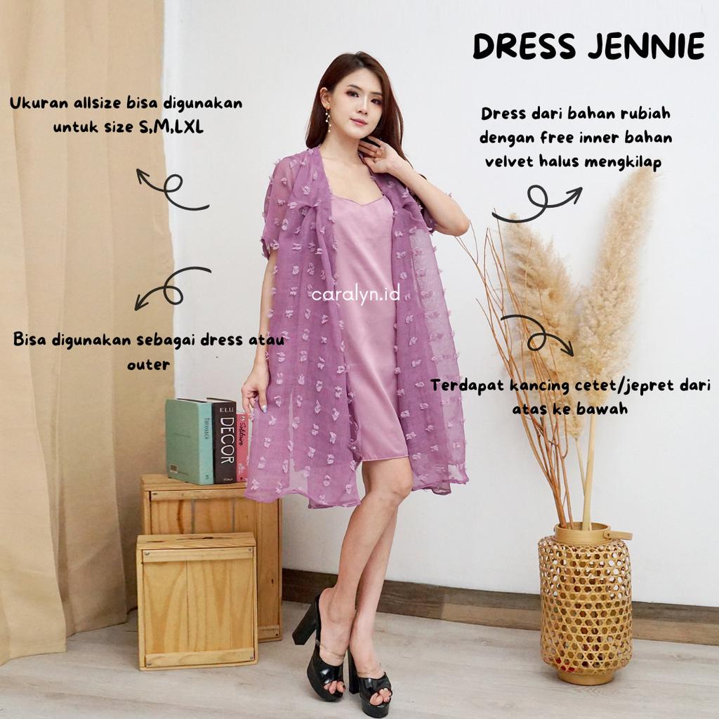 JENNIE DRESS BRUKAT MEWAH KOERAN DRESS FREE INNER