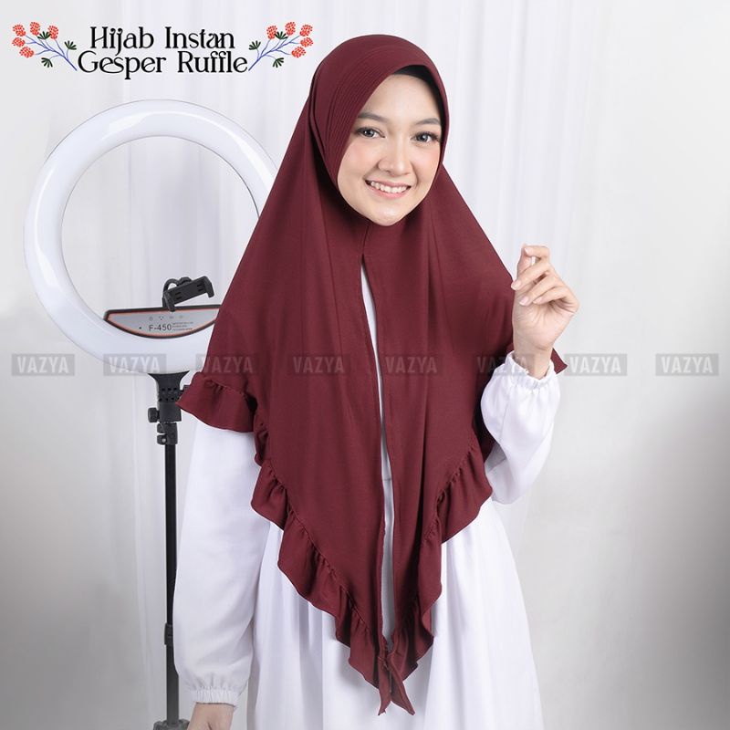 Hijab Instan Ruffle Free Gesper