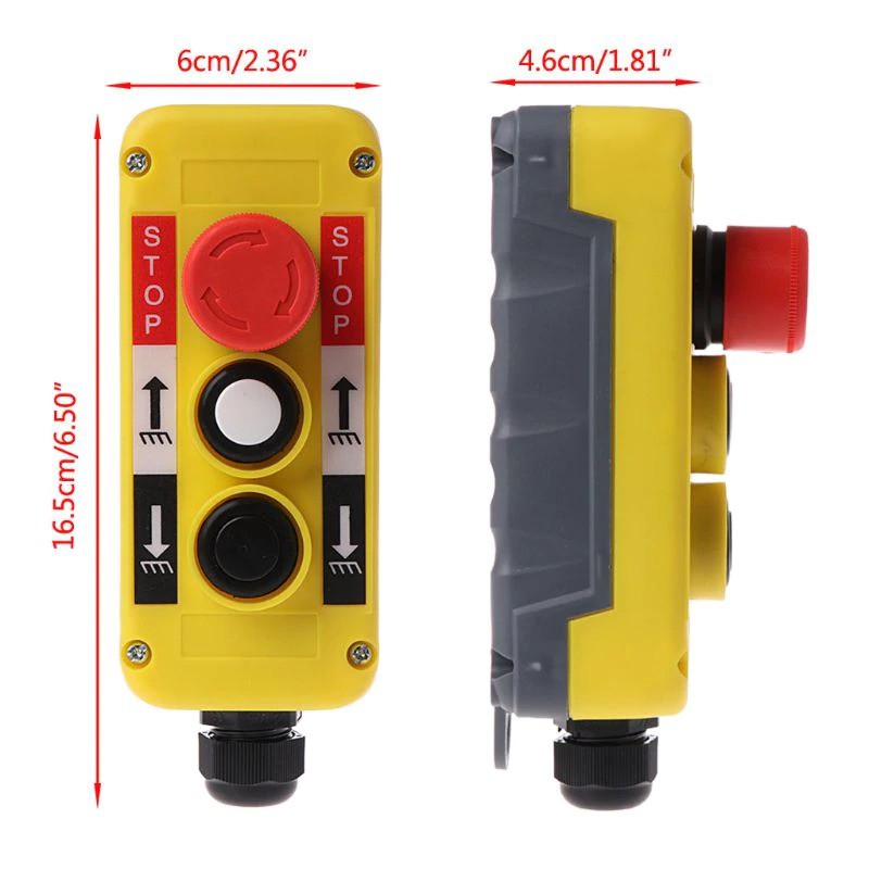 Push Button Switch Emergency Stop Electric Crane Pendant Control Station