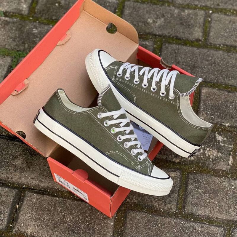 Sepatu Converse 70s Low Olive Green Premium / Converse 70s olive green / Converse 70 olive