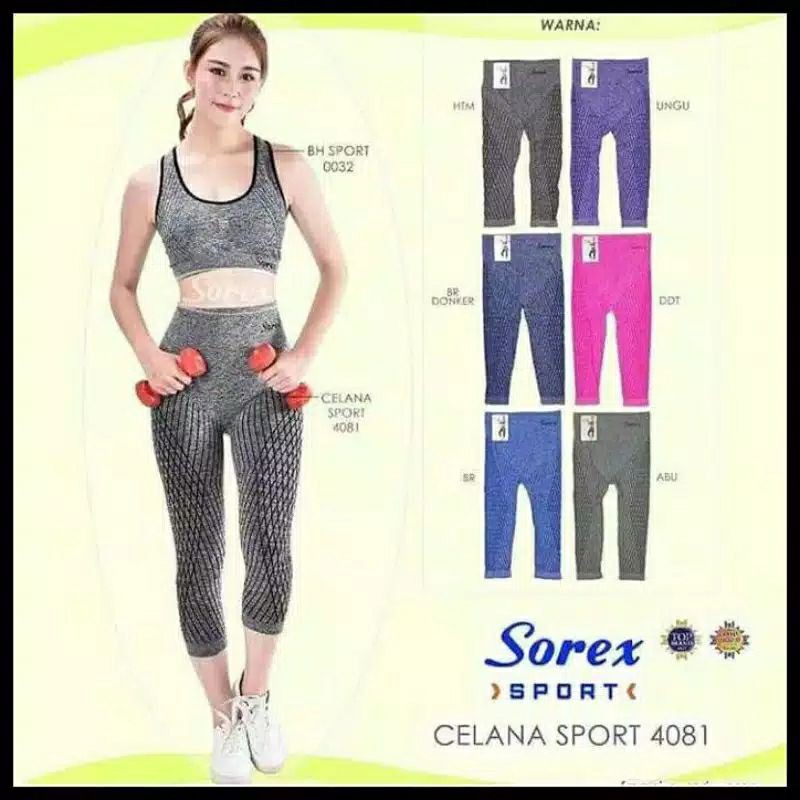 CELAN SENAM OLAHRAGA GYM YOGA FITNESS LENGGING SPORT 7/8 SOREX 4079; 4081