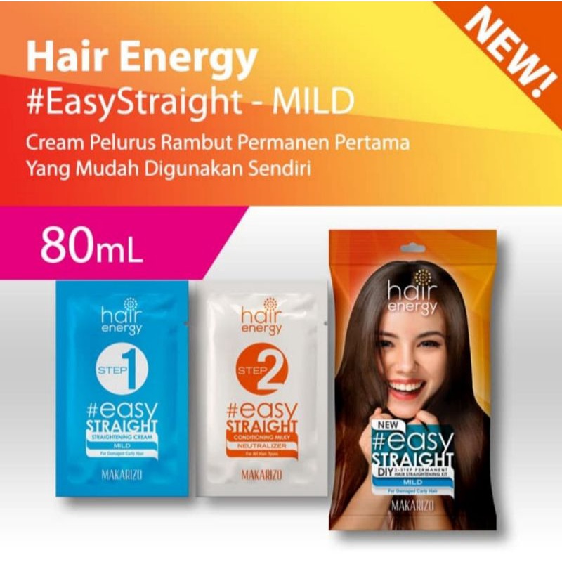 Makarizo Hair Energy Easy Straight 80/120 ml Cream Pelurus Rambut permanen/smothing cream