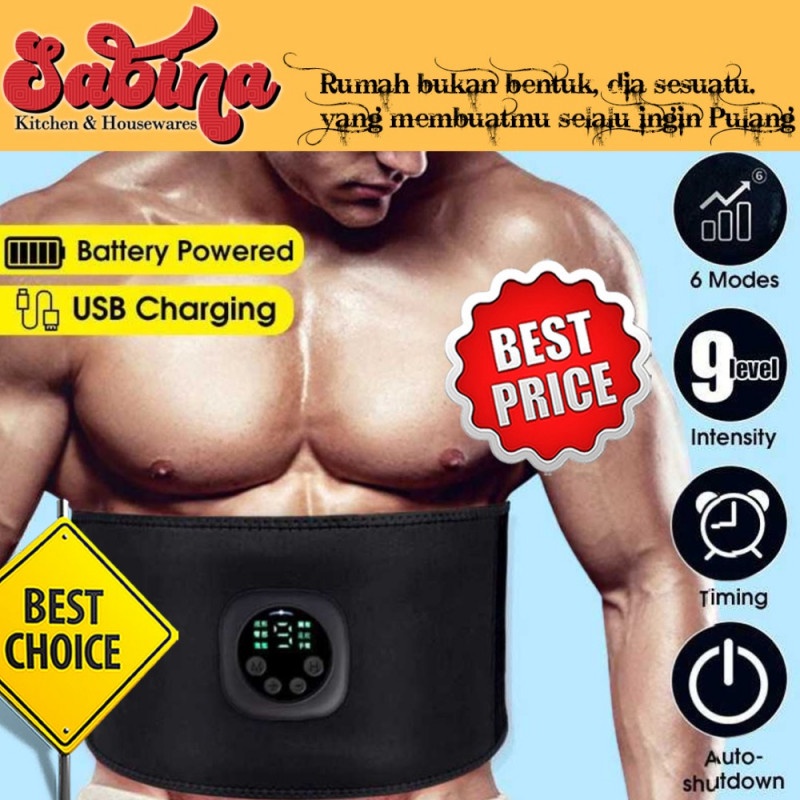 Alat Stimulator Pertumbuhan Otot Fitness Belt Six Pack EMS Muscle Rechargeable