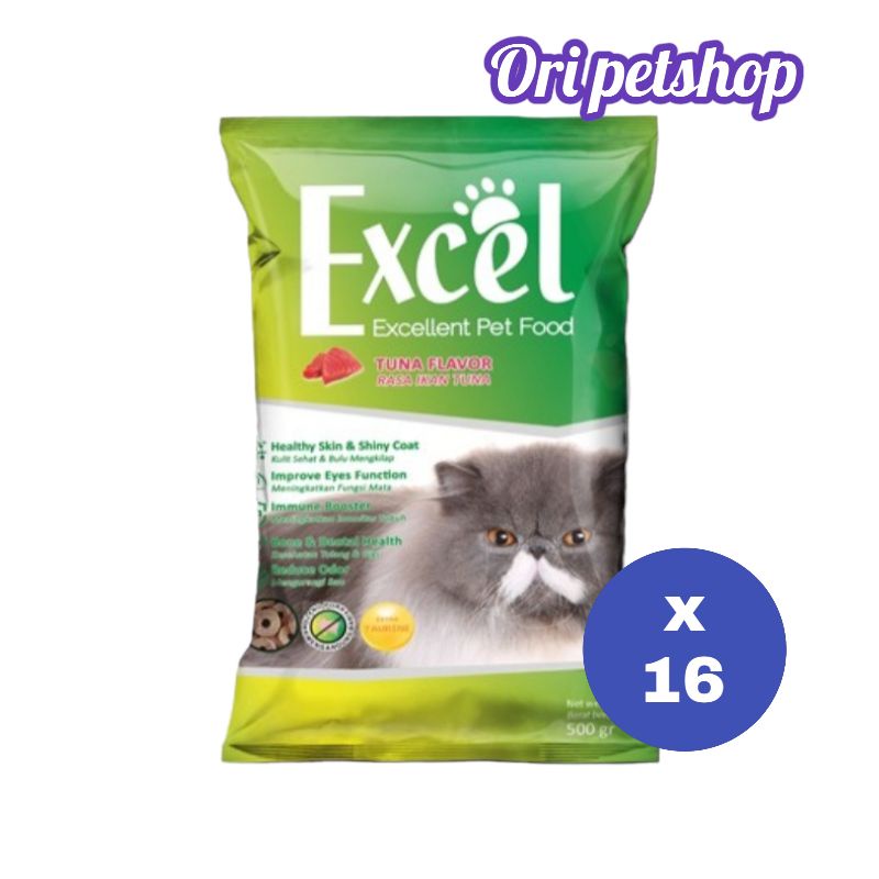 ( 16 pcs) Makanan Kucing Excel ( Donat) 500gr Cat Food - Grab/Gosend