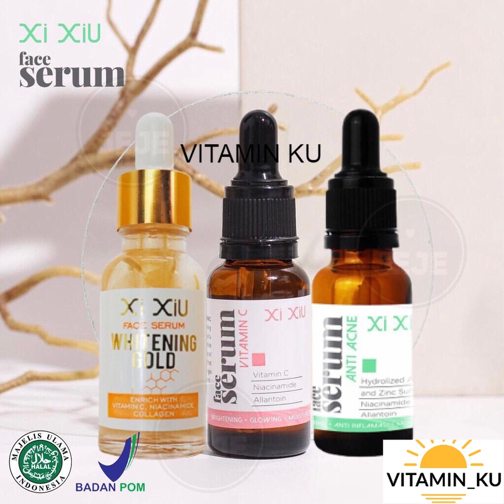 XI XIU Face Serum Vitamin C | Anti Acne | Whitening Gold 20 ml Vit C | XiXiu Serum I Xixiu Face Serum VITAMINKU