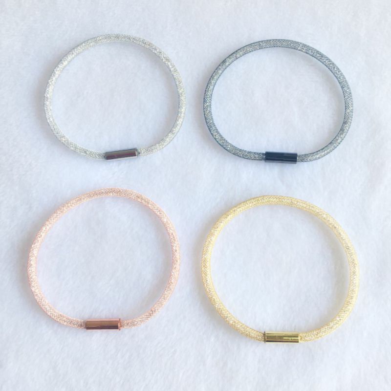 Gelang tali kawat wanita kristal 3mm