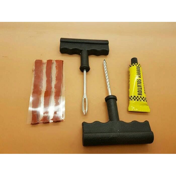 Tire Repair Kit Set Alat Tambal Ban Mobil Motor Tubless Anti Bocor Kempes Serbaguna