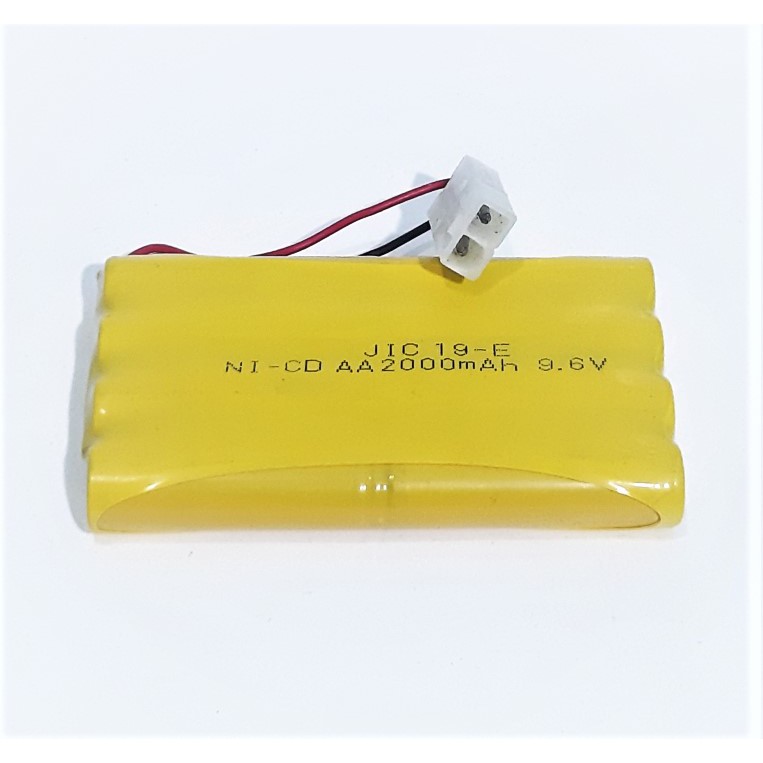 Baterai RC/Baterai Mobil Remot 8x AA Ni-Cd 9.6V - 2000mAh Socket Putih 2 pin