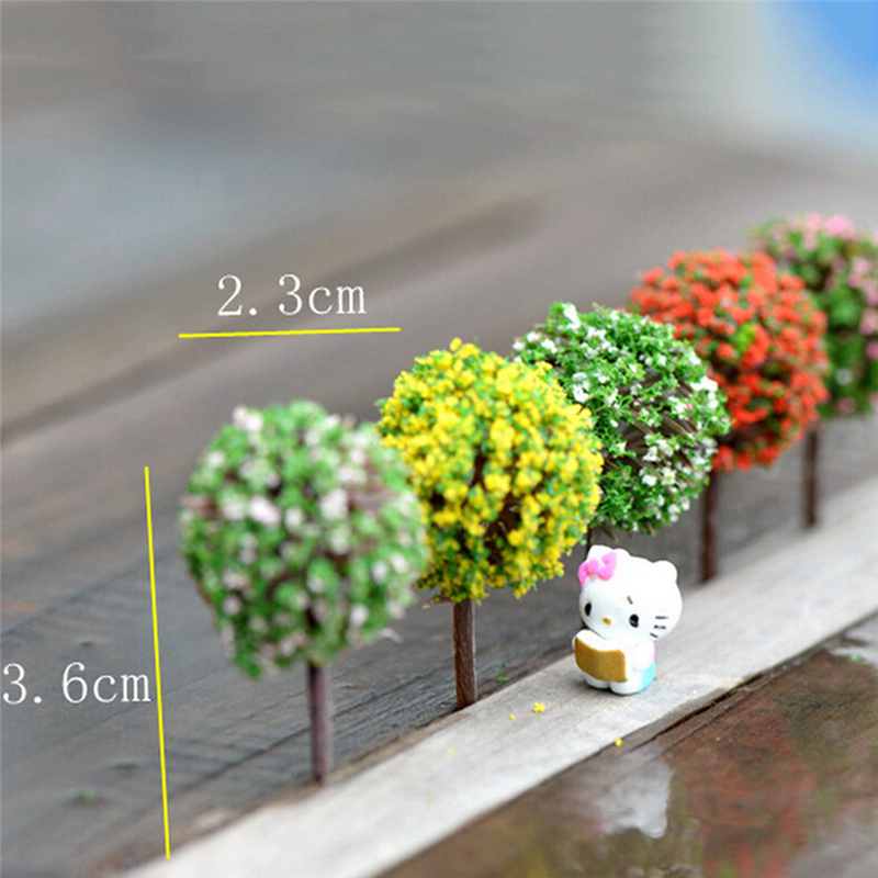 5pcs/lot Simulation Tree Flower Colorful Ball Tree Micro Landscape Ornaments