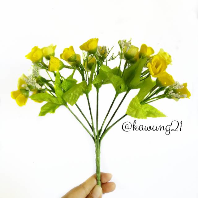 Bunga Mawar Kecil Artifisial Tanaman Hias Plastik Rose Flower AF10