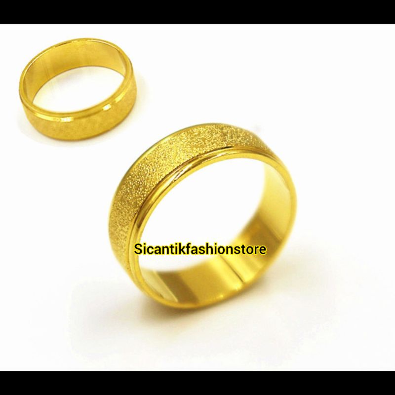 Cincin Titanium Gold Couple Anti Karat Selamanya Cincin Titanium Fashion Pria Wanita Terlaris Cincin Titanium Pasangan Terbaru Cincin kawin