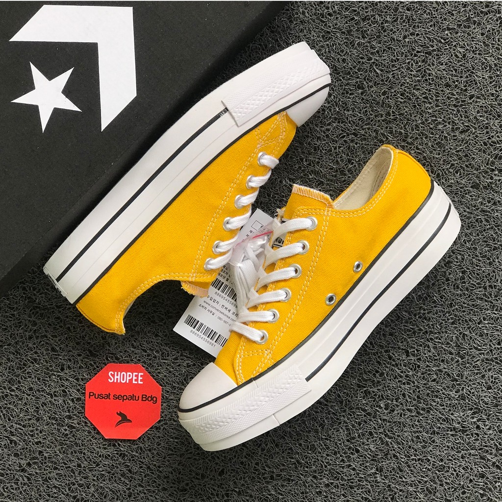 Sepatu Converse Platform Hak Tinggi Low Yellow Sun Flower