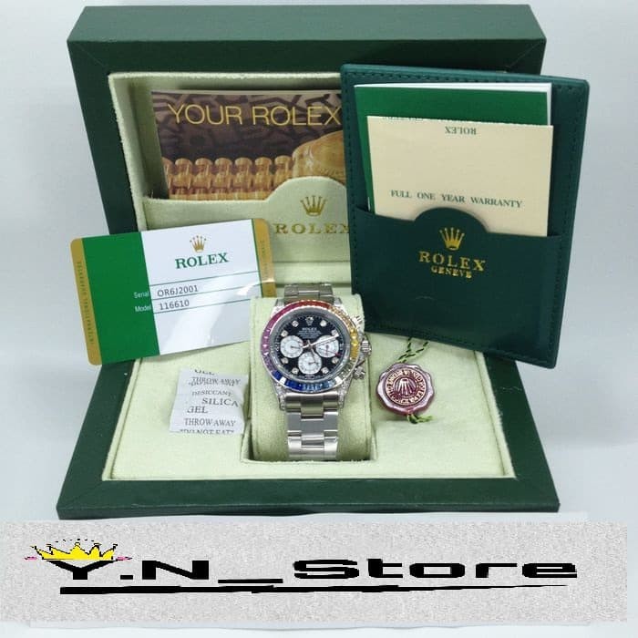 Jam Tangan Pria Rolex Daytona cosmograph Diamond silver 40mm Grade AAA