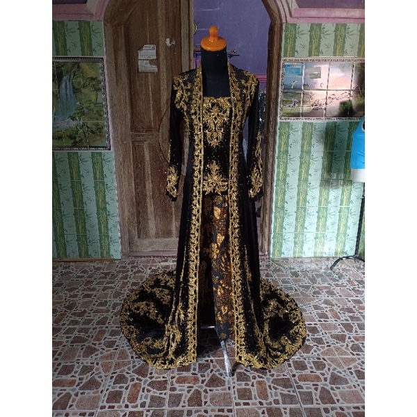 kebaya bludru kutubaru full payet jepang/kebaya bludru kutubaru mewah/kebaya bludru pengantin modern