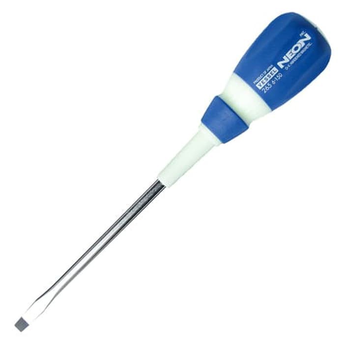 Obeng Vessel 265 Slotted 6x150mm - NEON Screwdriver - Glow In The Dark