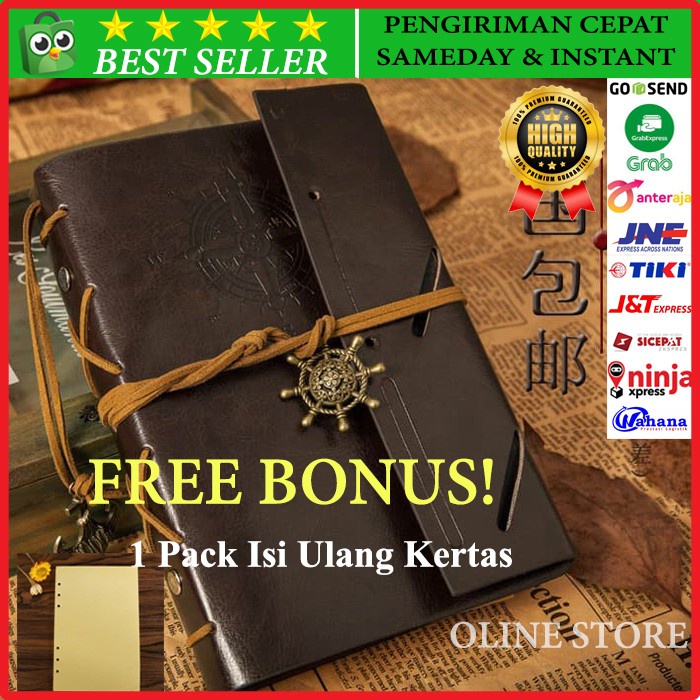

CODES0X-58 Buku Catatan Binder Kulit Retro Pirate - Coffee