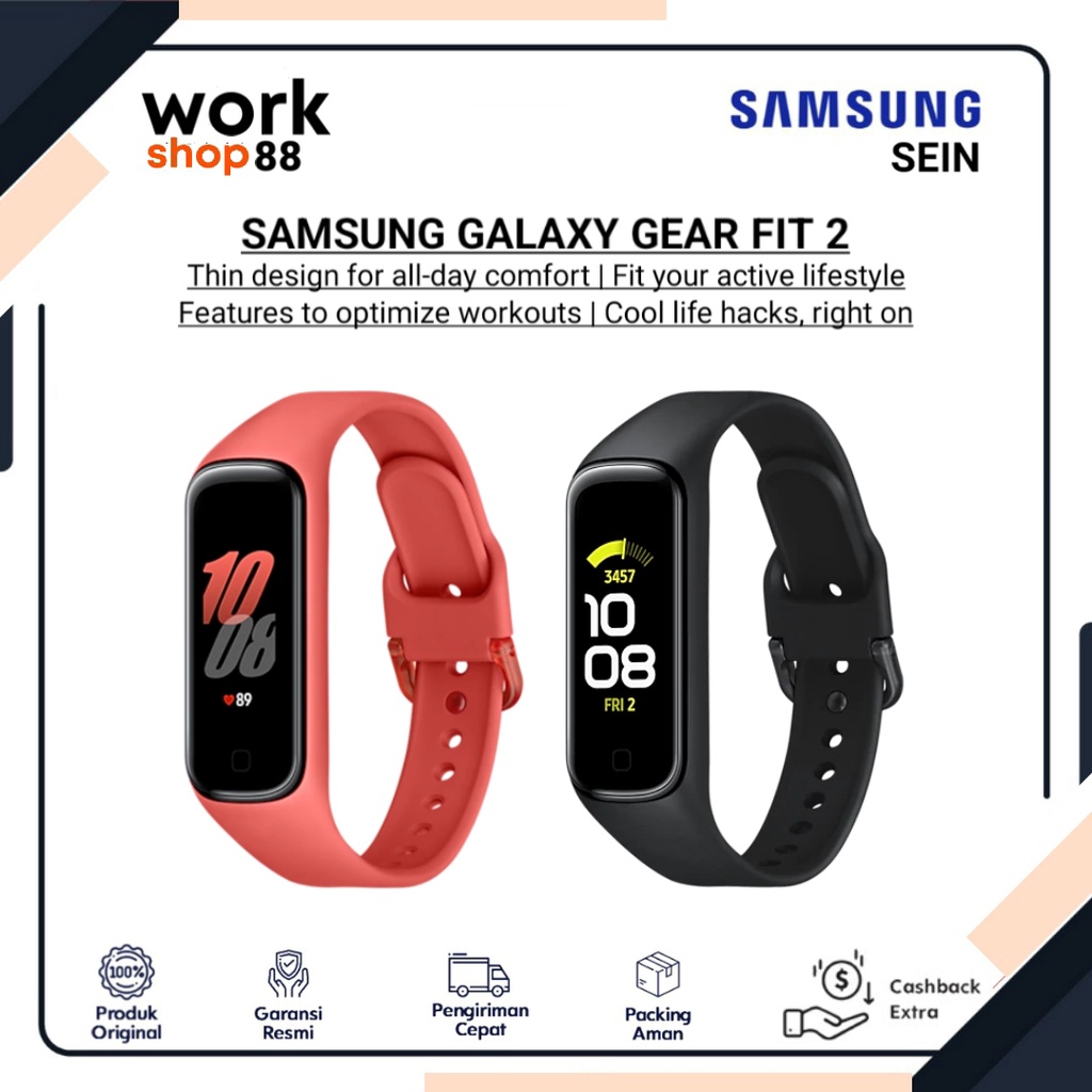 Terbaru Samsung Galaxy Gear Fit 2 - New Original Garansi Resmi Nasional SEIN - 1.1 Layar AMOLED - Wa
