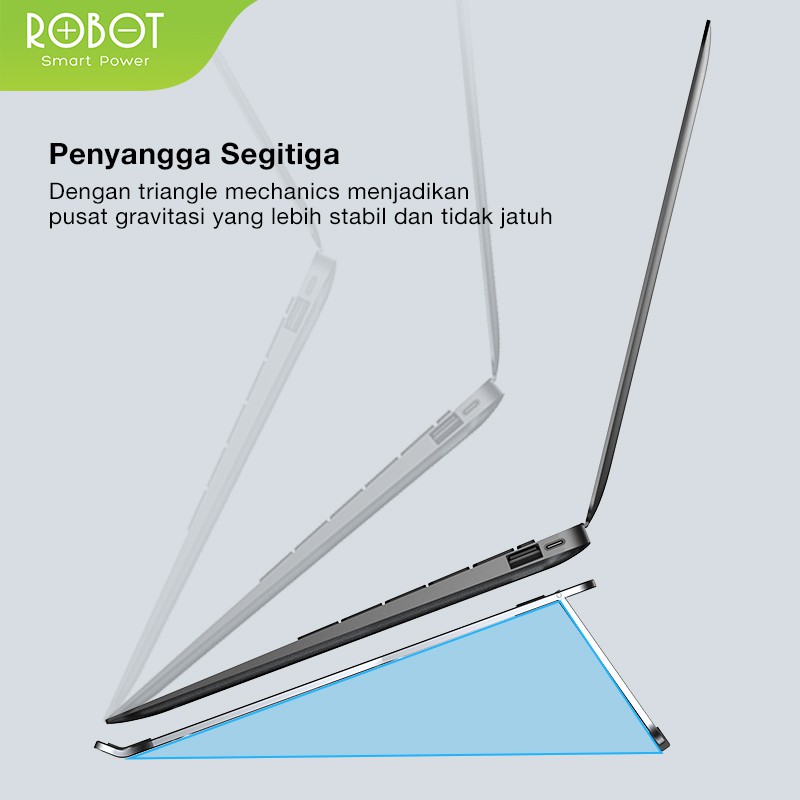 ROBOT RT-LS01 Lightweight &amp; Foldable Laptop Cooling Stand Silver garansi resmi