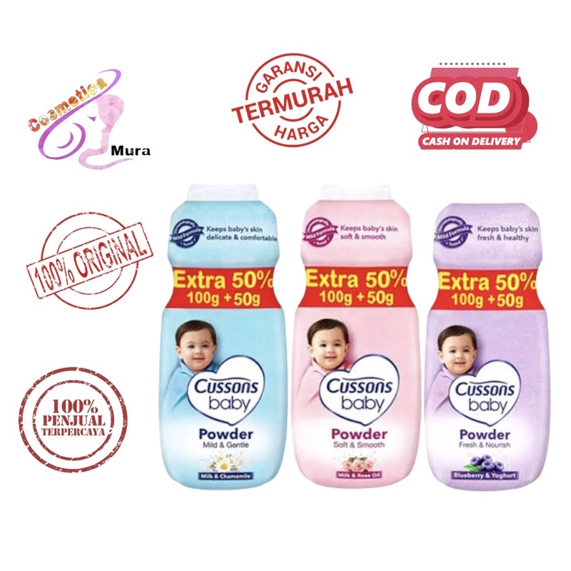 Extra 100 + 50 % - cussons baby powder 100 gr - bedak tabur cussons baby