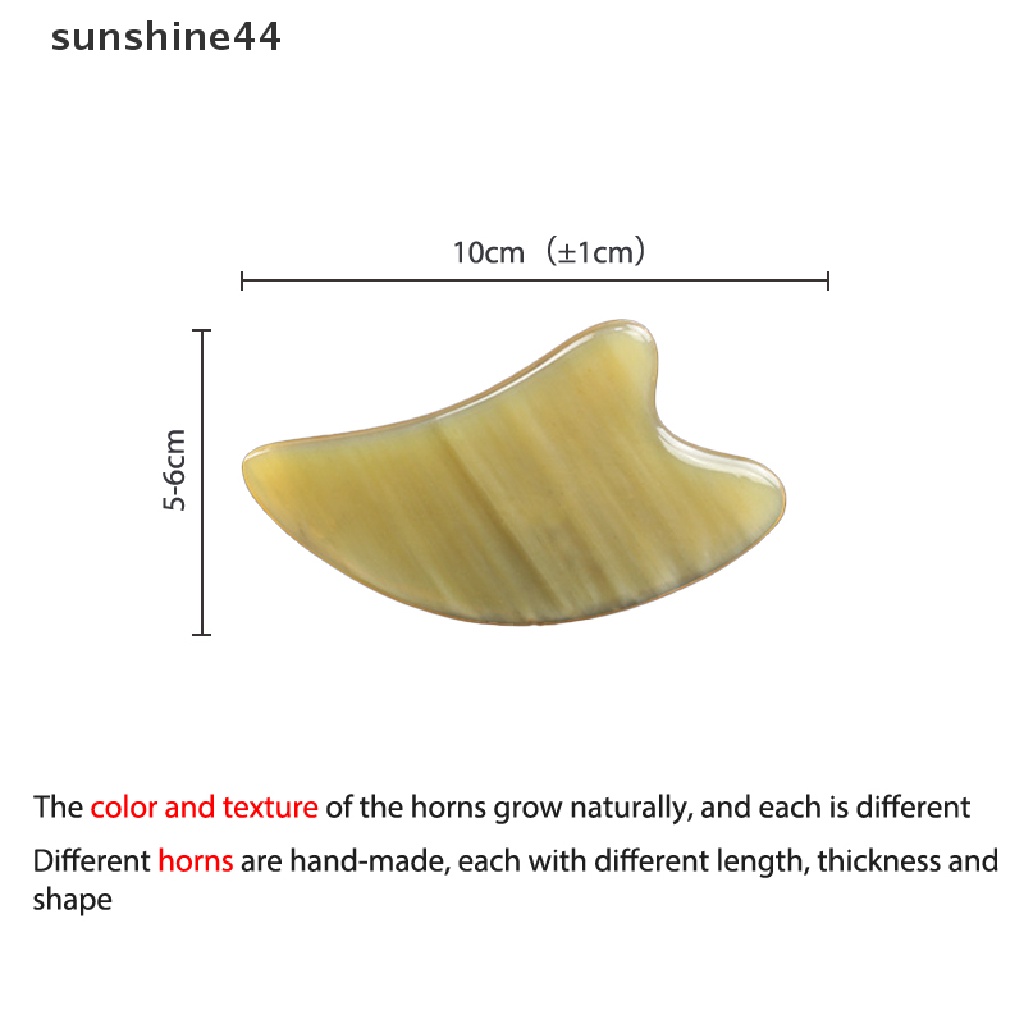 Sunshine Alat Pijat Guasha Bahan Tanduk Lembu Tebal Untuk Terapi Wajah