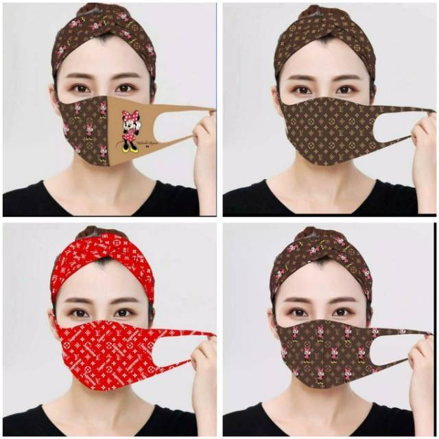 Masker bandana set fashion motif