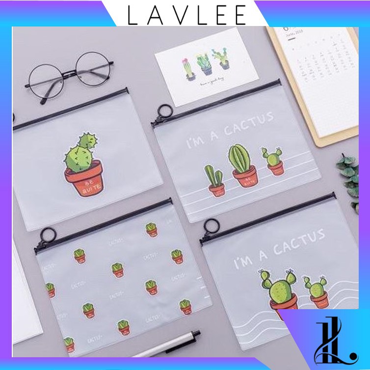 

{Lav - S645 Tempat Pensil Zip Cactus / Organizer Bag / Tempat Alat Tulis / Stationary