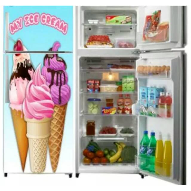 Wallpaper Kulkas Pintu 2 Motif Es Krim