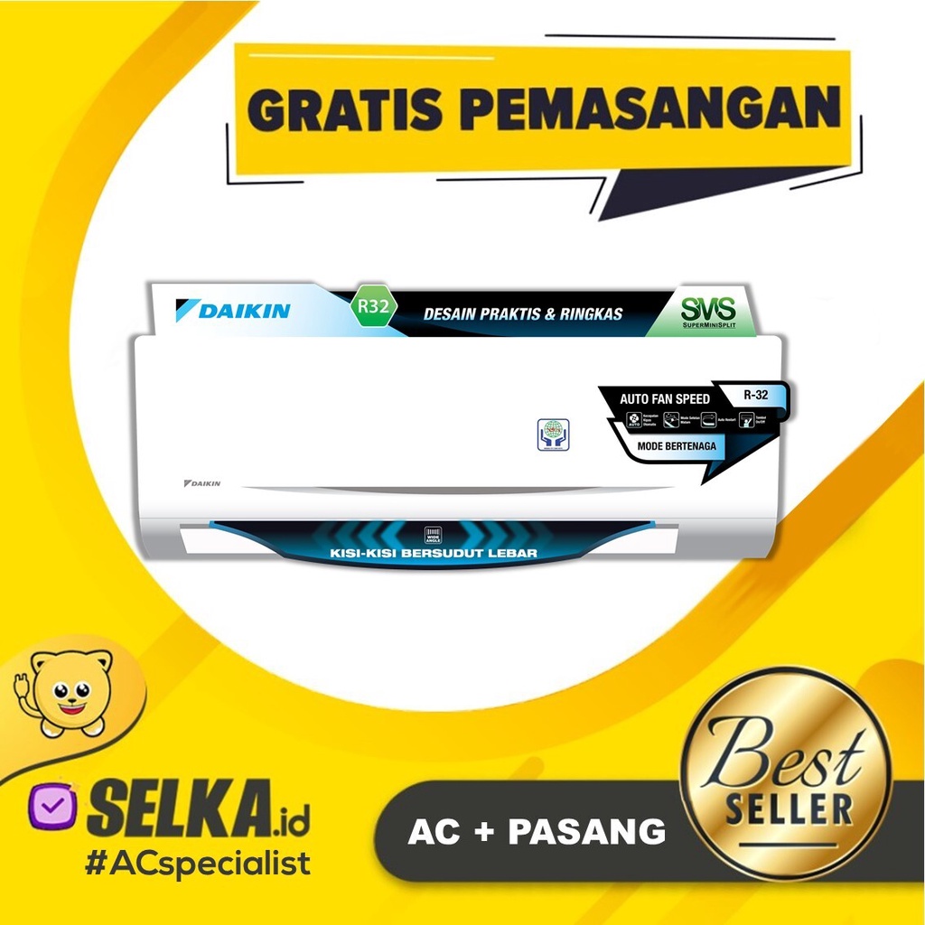 Jual Daikin FTC15NV14 + PASANG AC Split 1/2 PK Super Mini Split ...