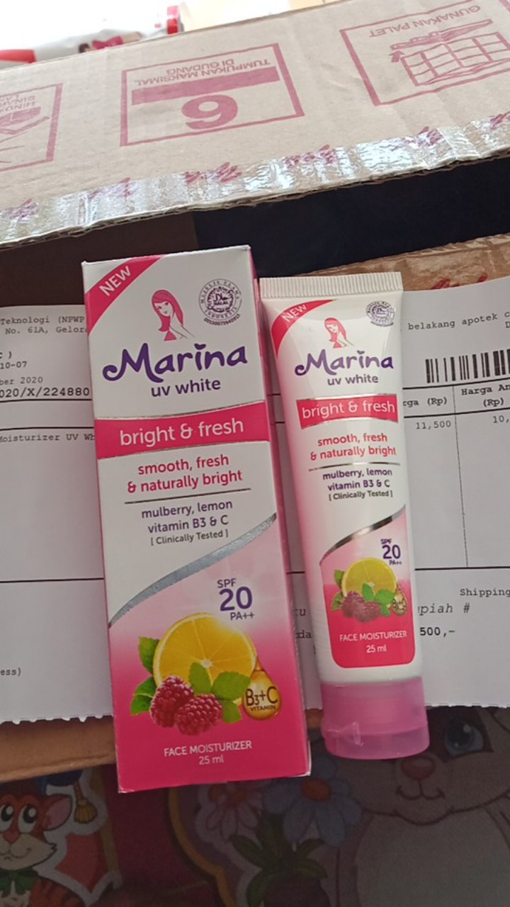 Marina Facial Moisturizer Uv White Bright And Fresh 25ml//